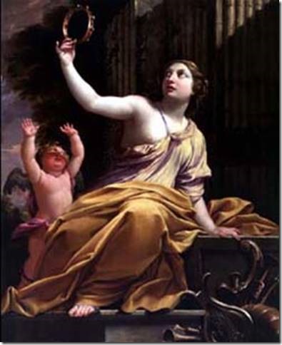 Erato, Muse de la Poésie lyrique par Simon Vouet