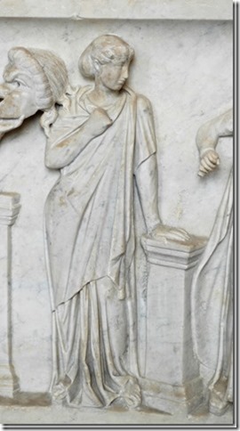Terpsichore, Muse de la Poésie lyrique et de la Danse, sarcophage du Louvre