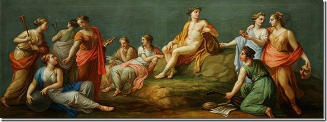 Apollon et les Muses par Antonio Zucchi