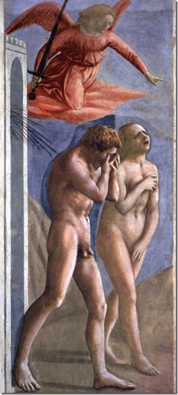 Adam et Eve chassés du Paradis, Masaccio, Chapelle Brancacci, Eglise Santa Maria del Carmine, Florence