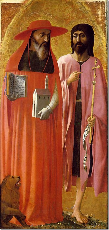 Saint Jérome et Saint Jean-Baptiste, Masaccio et Masolino, National Gallery, Londres
