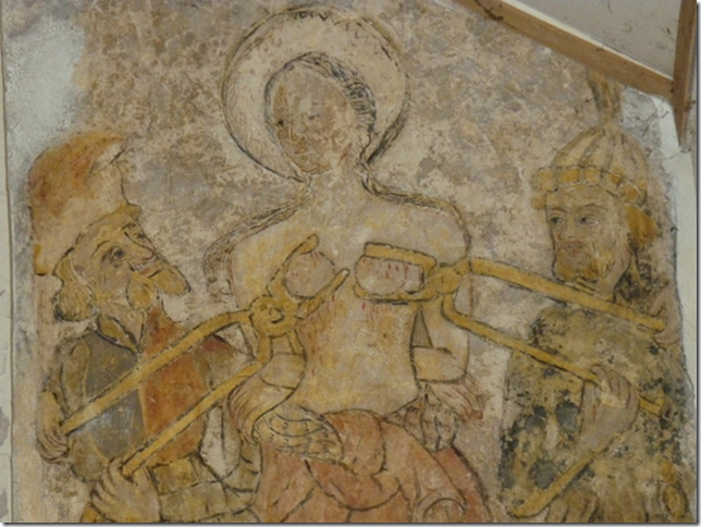 Martyre de Sainte Agathe, fresque de l'église Sainte Agathe de Ris dans le Puy-de-Dôme