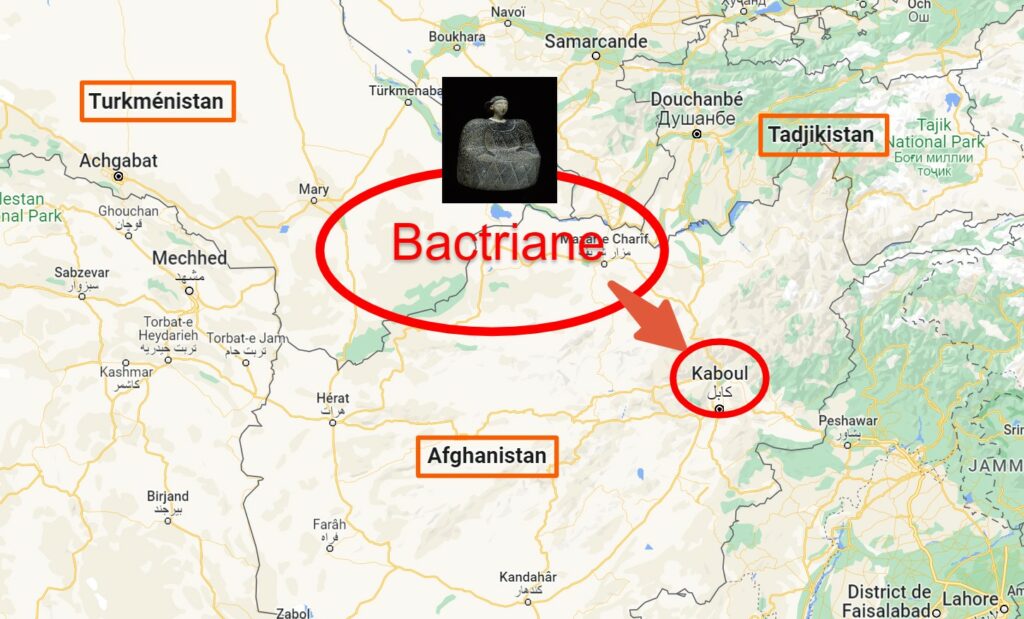 Carte de la Bactriane avec Kaboul